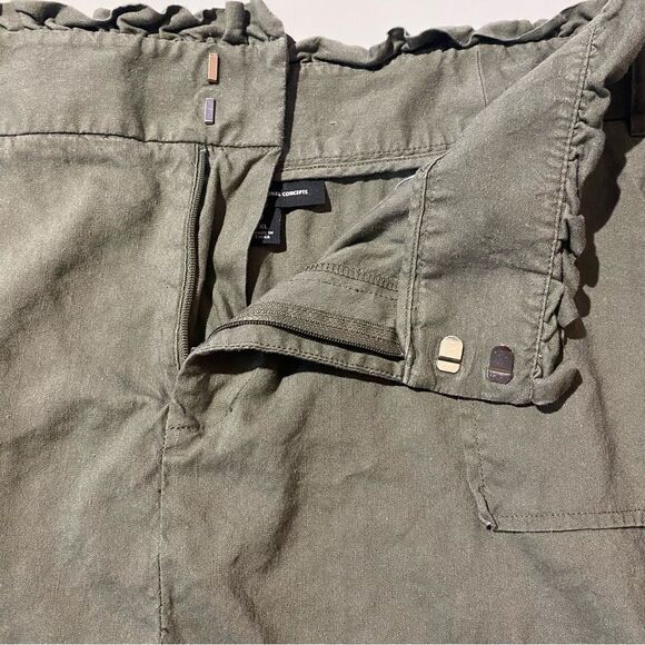 I.N.C International Concepts Linen Blend Army Green Mini Skirt Women's Size XL - Picture 8 of 15